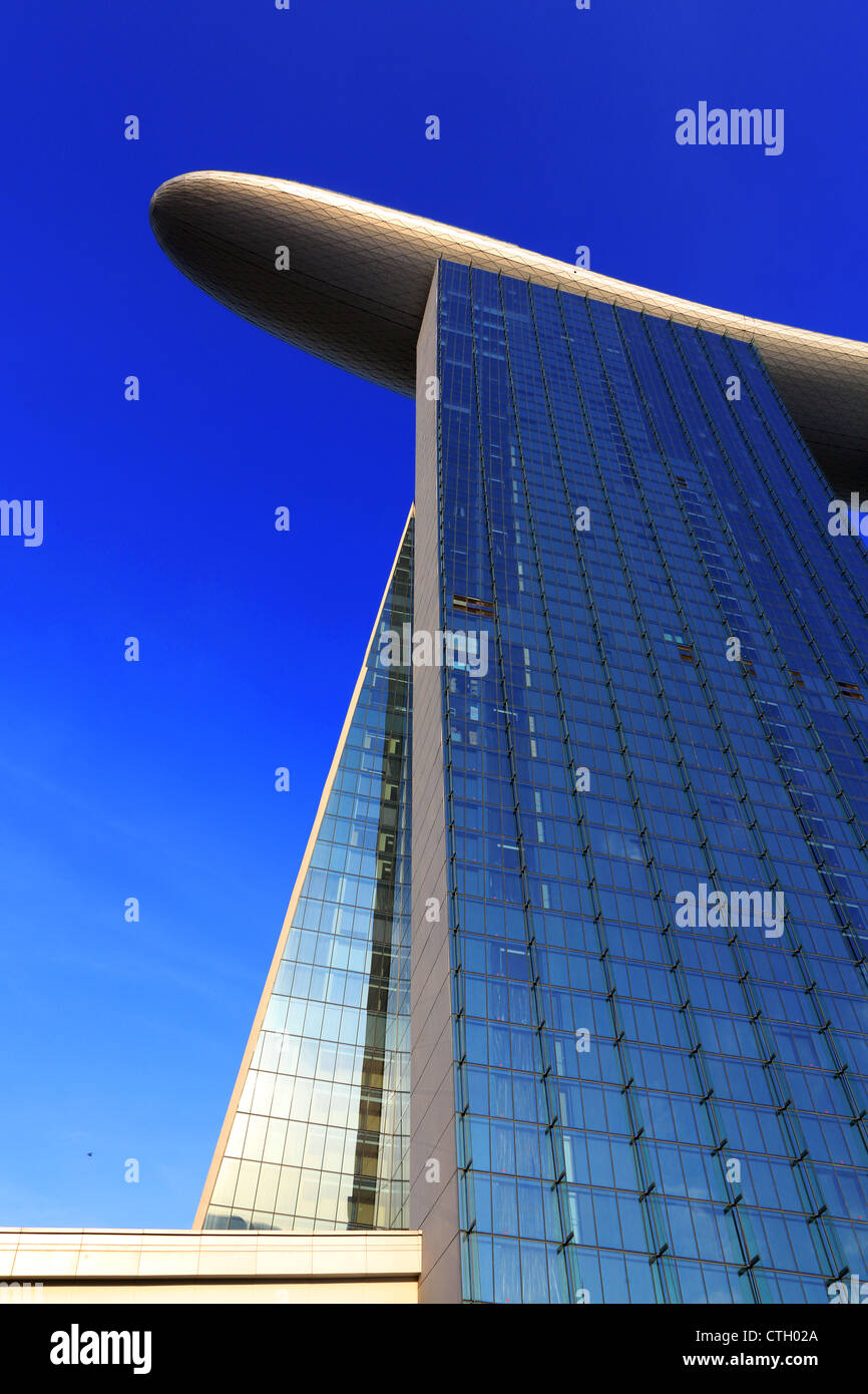 Vue sur la Marina Bay Sands Hotel Skypark et à Singapour. Banque D'Images