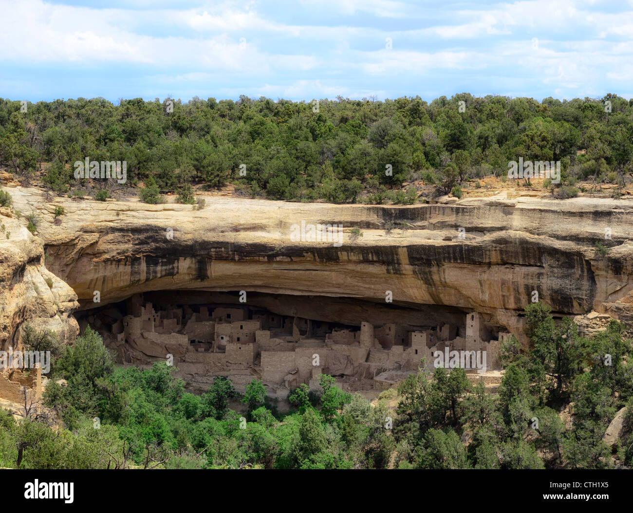 Cliff Palace, Native American Cliff dwellings, Mesa Verde National Park, Colorado, USA Banque D'Images