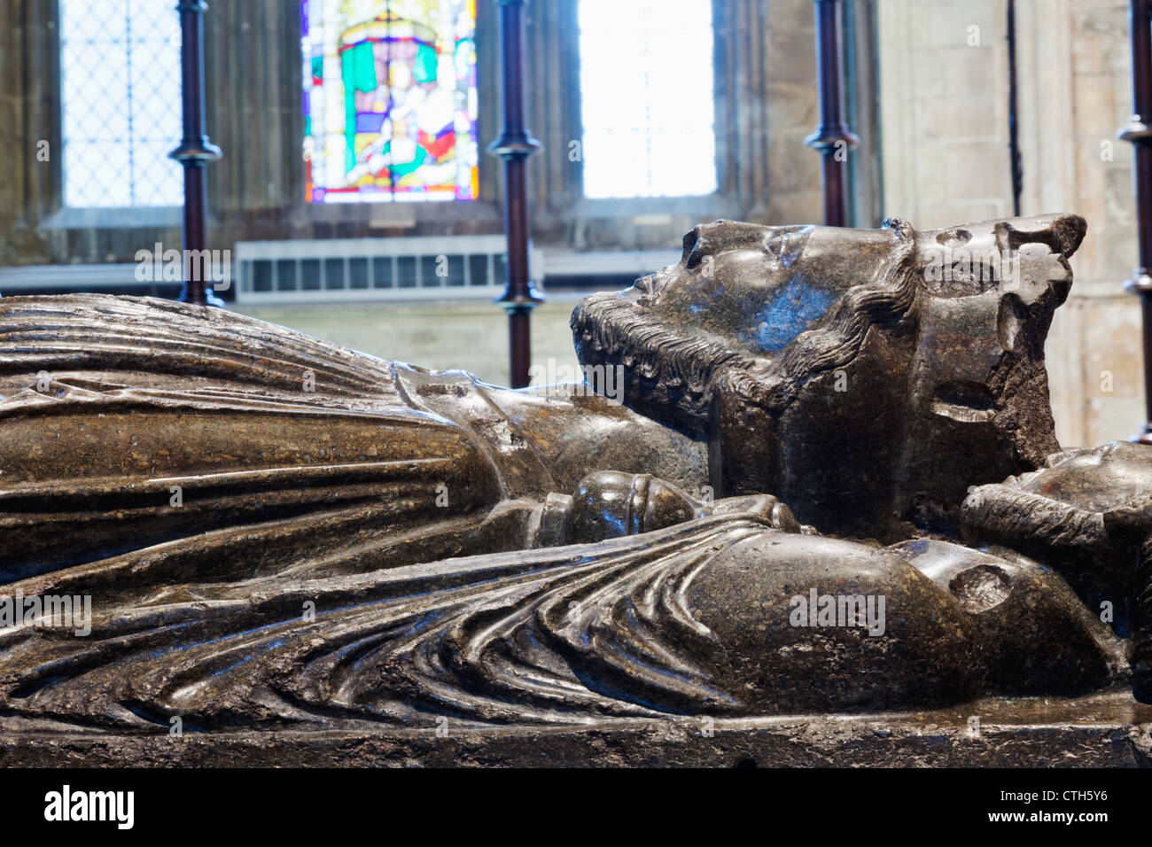 L'Angleterre, Worcestershire, Worcester, Worcester Cathedral, King John's Tomb 1216 Banque D'Images