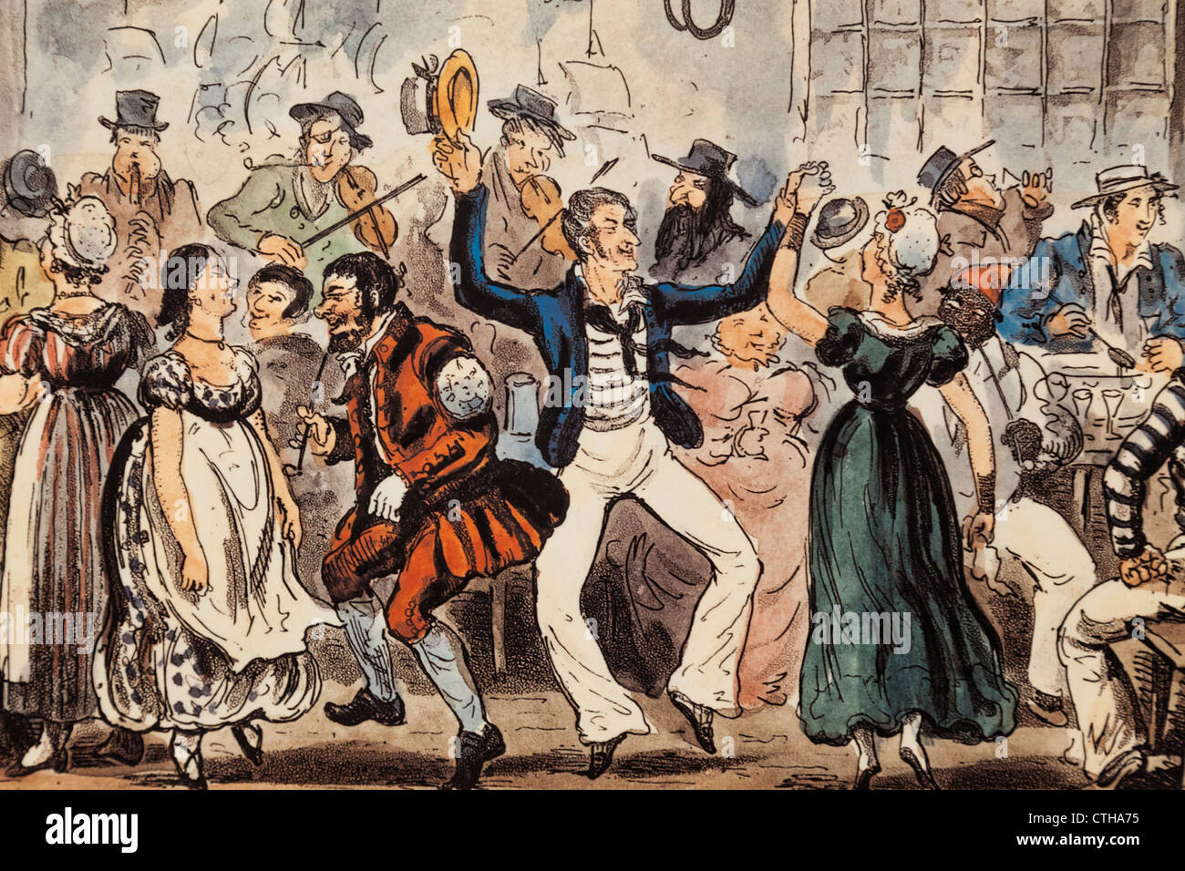 L'Angleterre, Londres, Docklands, Canary Wharf, le Musée des Docklands, Cartoon Illustration de la Fête des marins tout en en permission Banque D'Images