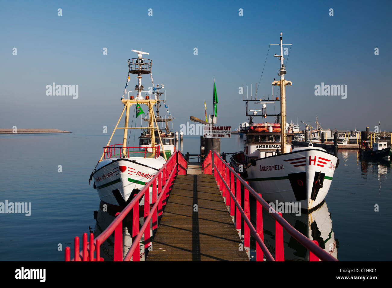 Les Pays-Bas, Zierikzee, bateaux de plaisance pour la pêche. Banque D'Images