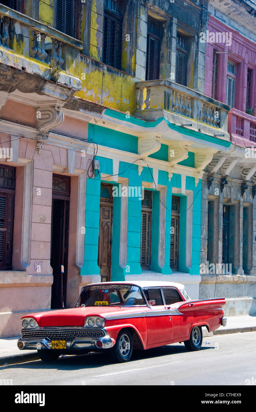 Vieille voiture américaine, La Havane, Cuba Banque D'Images