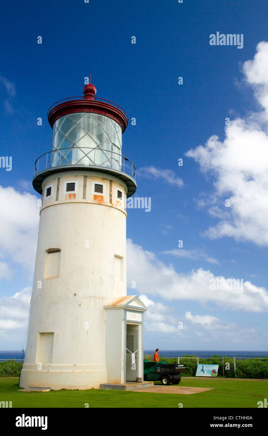 Le phare de Kilauea Kilauea, situé dans le point sur l'île de Kauai, Hawaii, USA. Banque D'Images