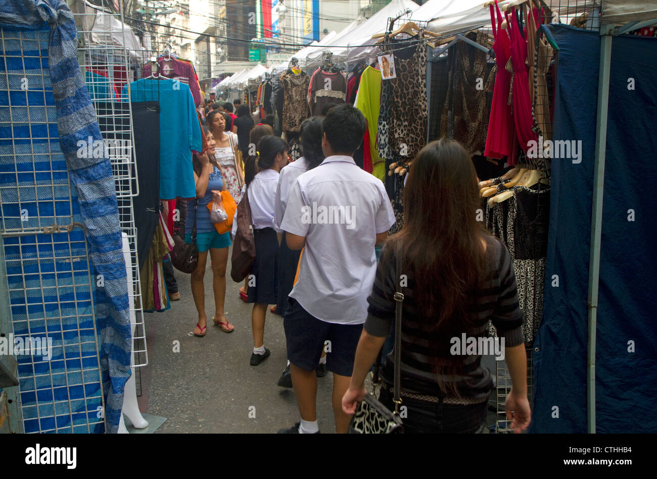 Les vendeurs de rue marchande à Bangkok, Thaïlande. Banque D'Images