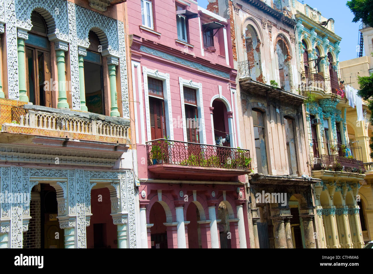 Bâtiments coloniaux, La Havane, Cuba Banque D'Images