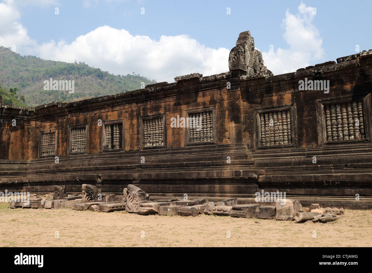 Le Palais du nord sud Laos Champassak Wat Phu Banque D'Images