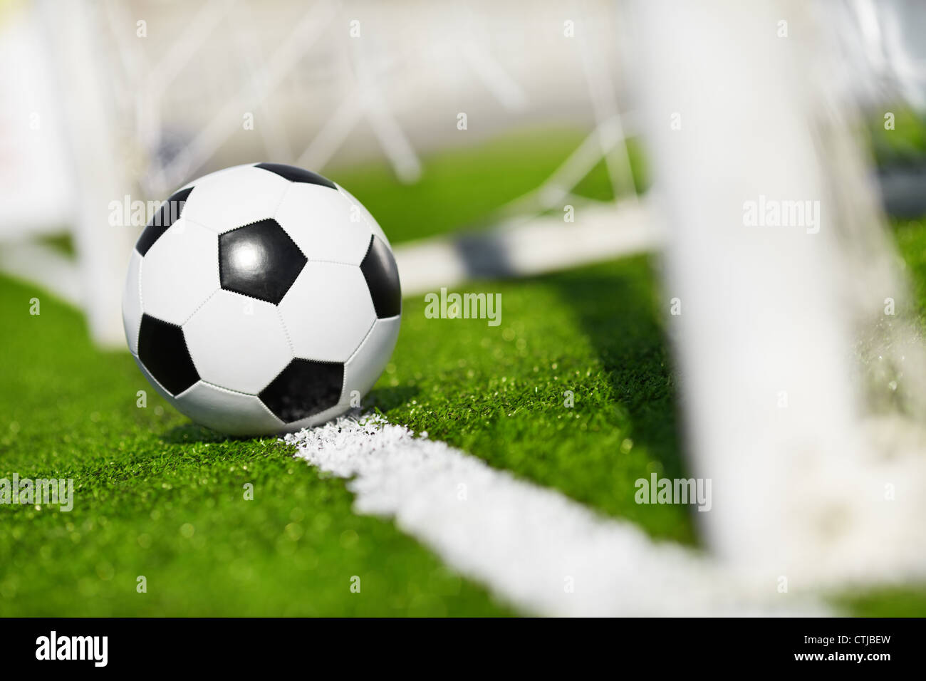 Ballon de soccer en ligne Banque D'Images