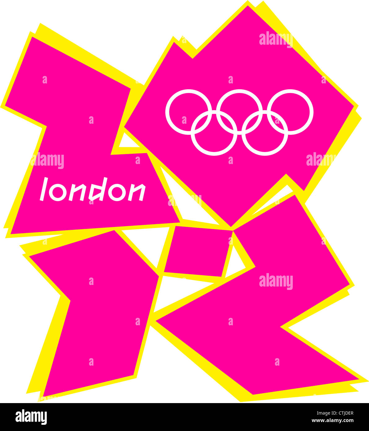 Logo des Jeux Olympiques 2012 à Londres. Banque D'Images