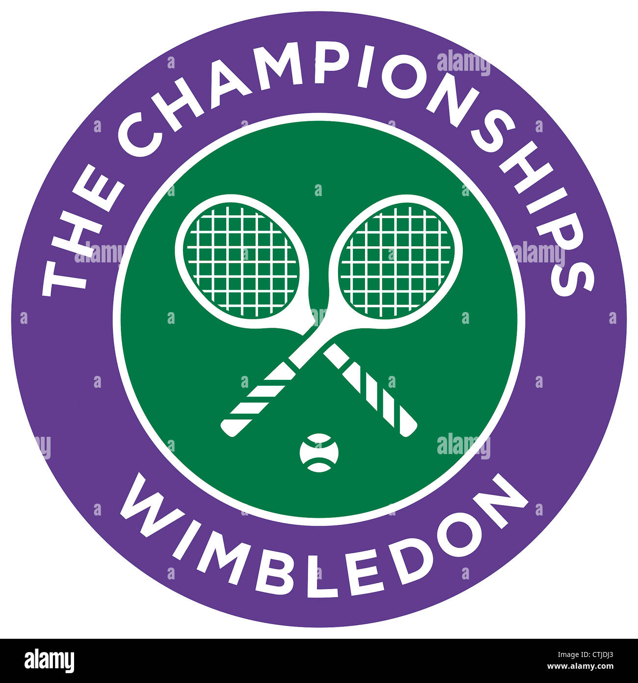 Logo du Championnat du tournoi international de tennis de Wimbledon. Banque D'Images