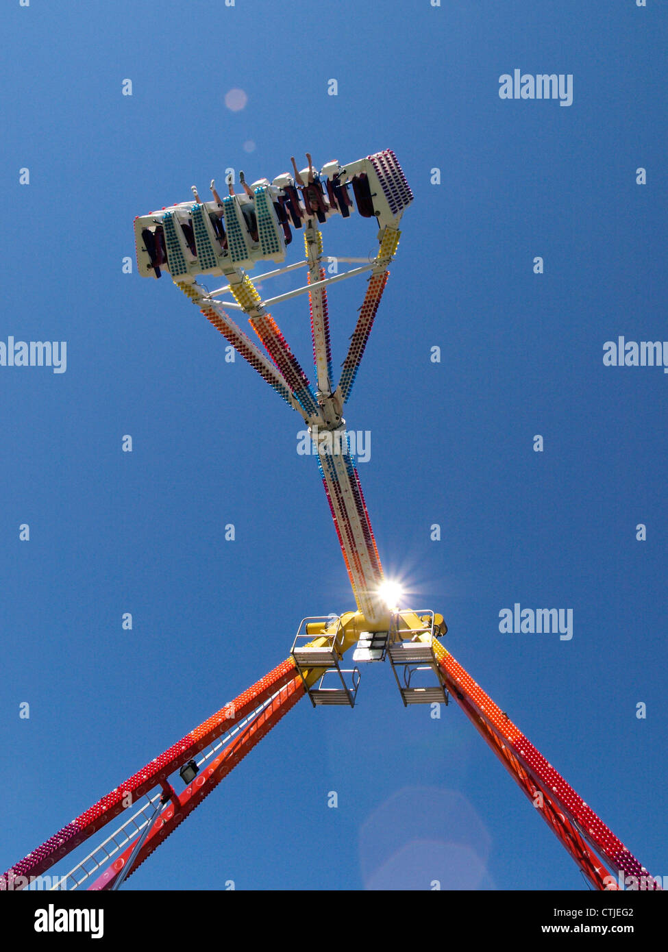 Freak Out Fairground ride, UK Banque D'Images