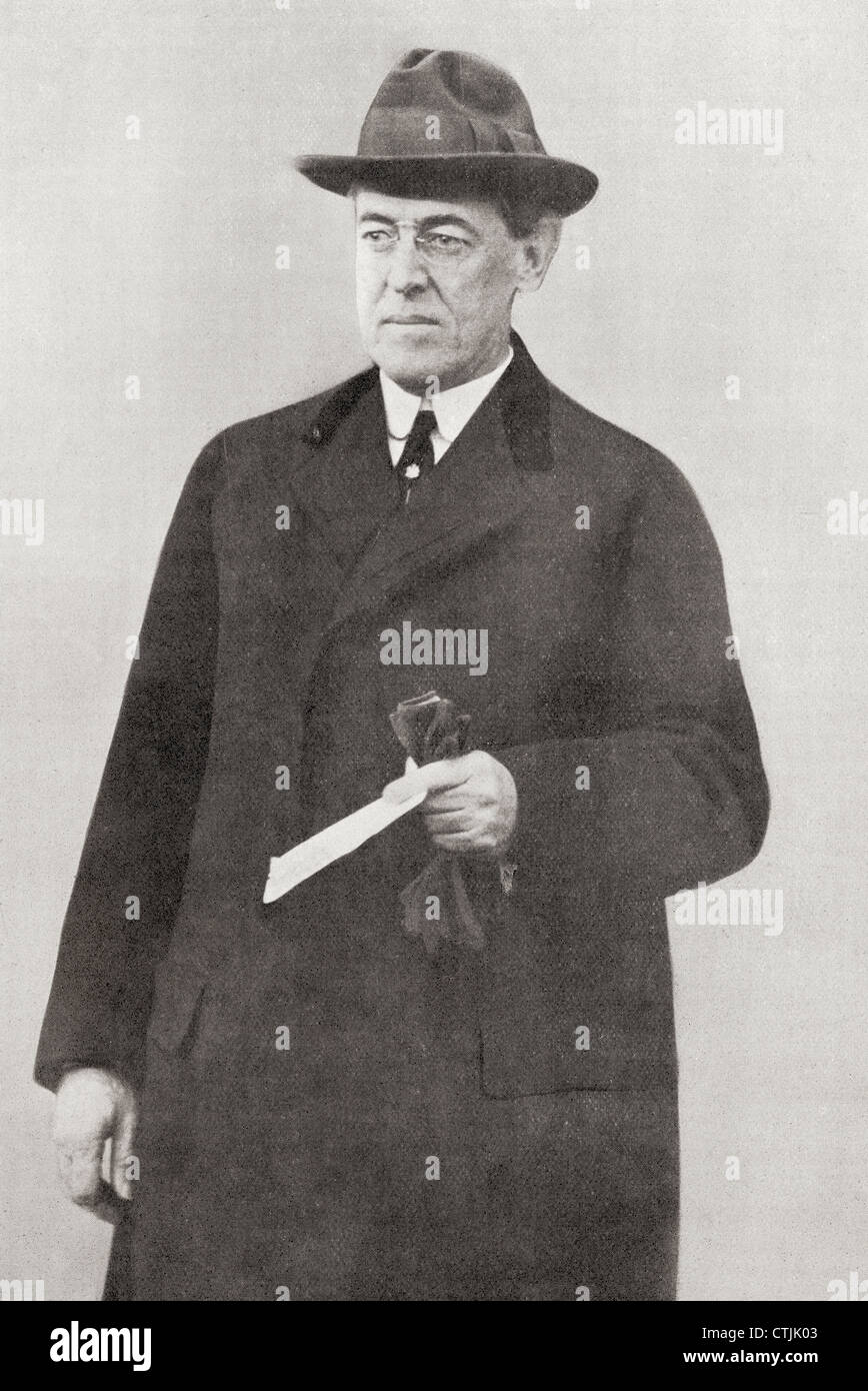 Thomas Woodrow Wilson, 1856 - 1924. 28e président des États-Unis. À partir de l'année 1916 illustré. Banque D'Images Thomas Woodrow Wilson, 1856 - 1924. 28e président des États-Unis. À partir de l'année 1916 illustré. Banque D'Images