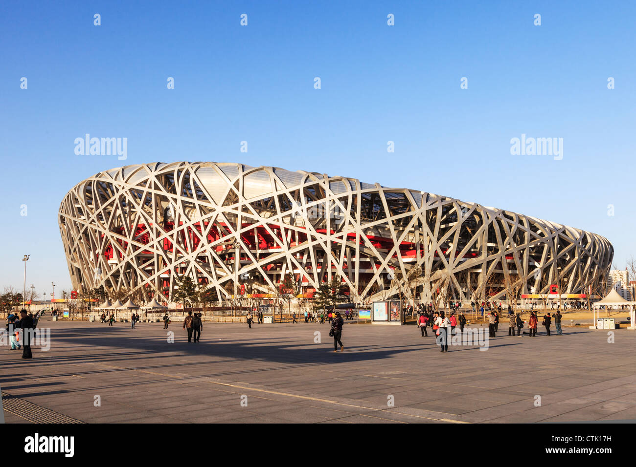 Le stade national de Beijing, Chine, construit pour les Jeux Olympiques de 2008. Banque D'Images