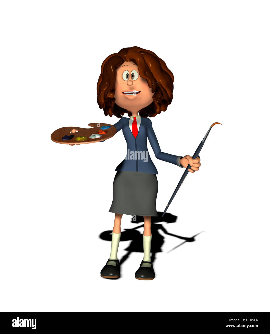 Personnage de businesswoman with colour palette Banque D'Images