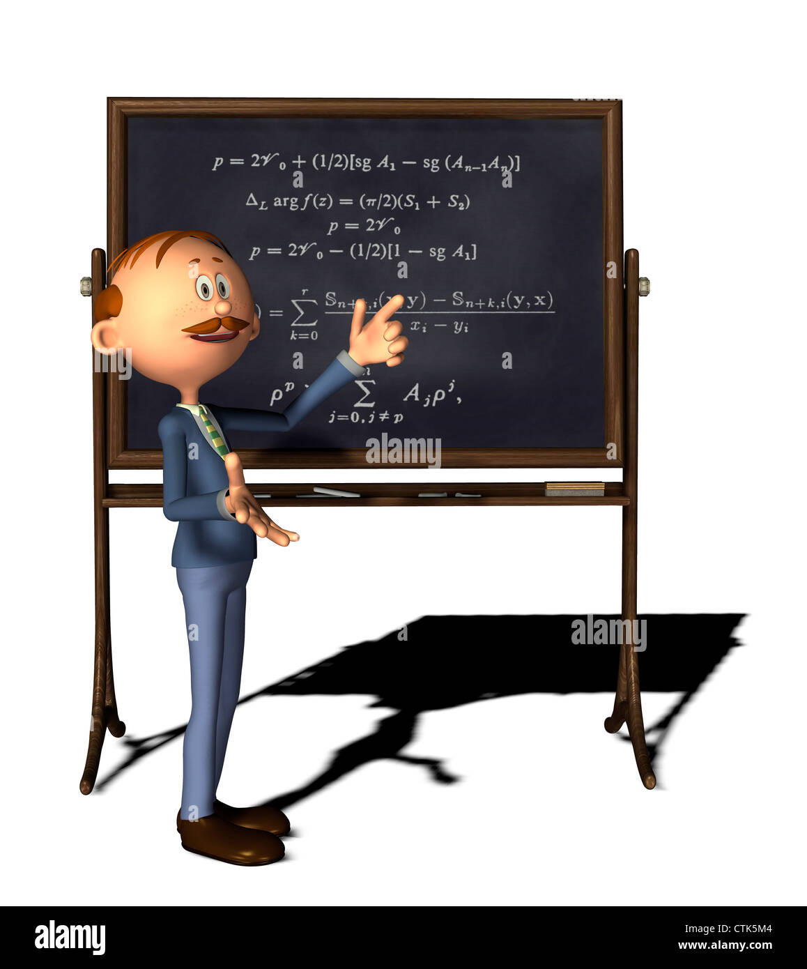 Personnage de professeur de mathématiques à Conseil et de formule Banque D'Images
