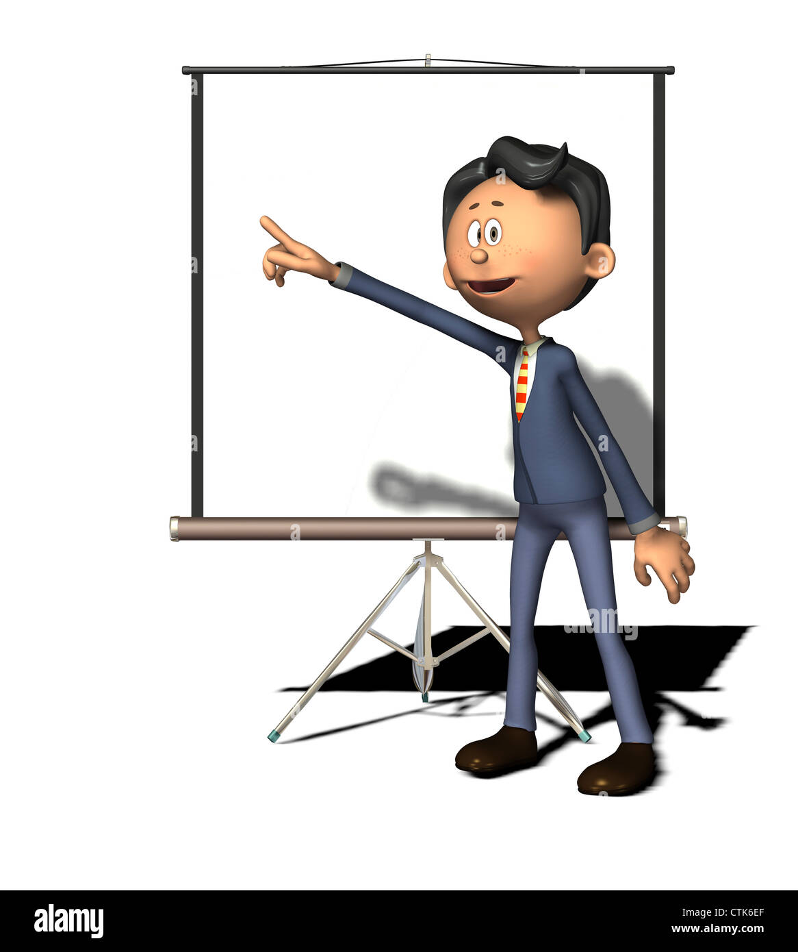 Personnage de businessman avec écran d'argent Banque D'Images