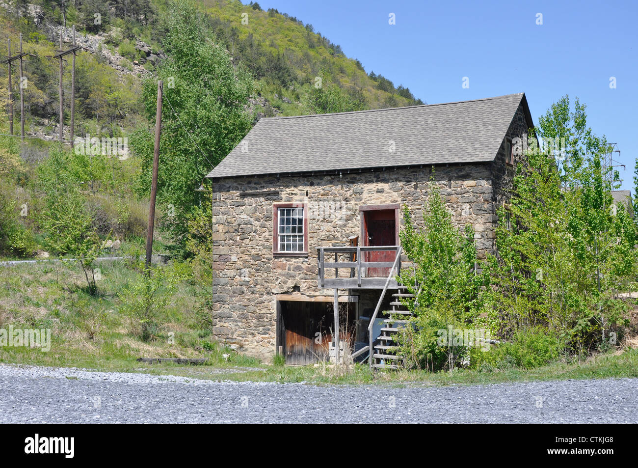 Vieille maison en pierre par Lehigh Gap à Slatington, New York Banque D'Images