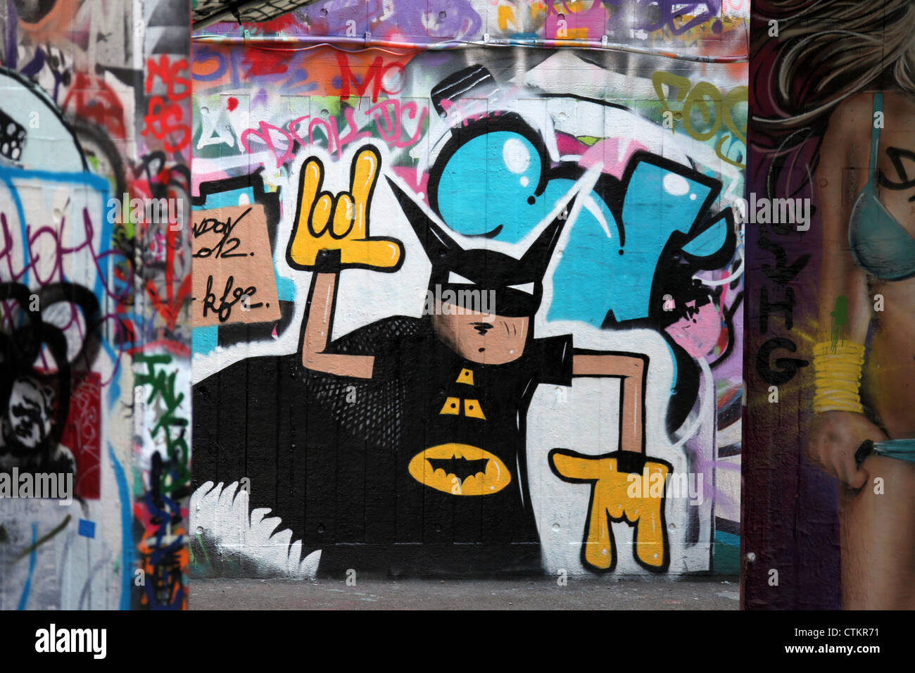 Batman Graffitti Banque D'Images