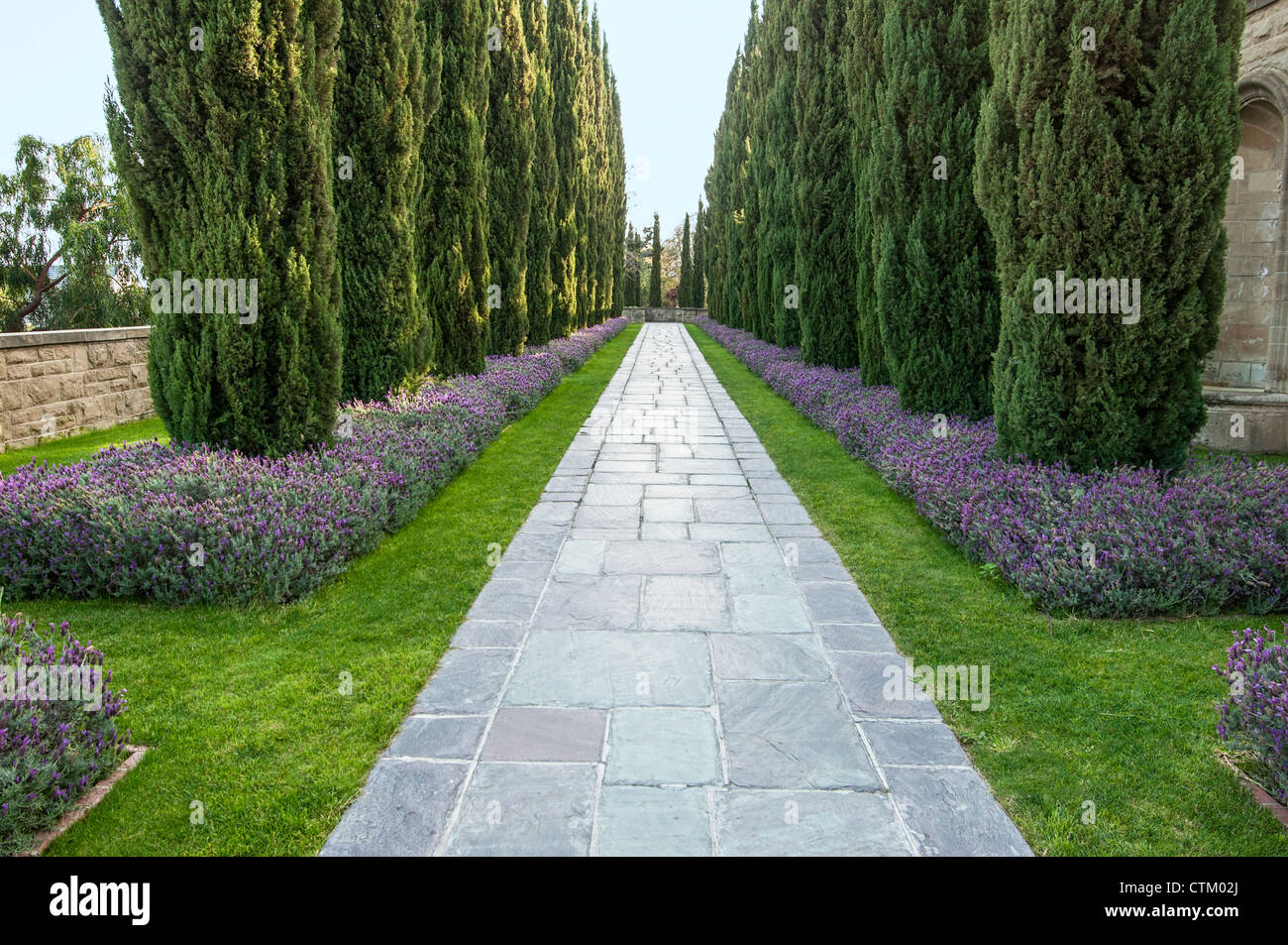 Le magnifique terrain de Greystone Mansion à Beverly Hills. Banque D'Images