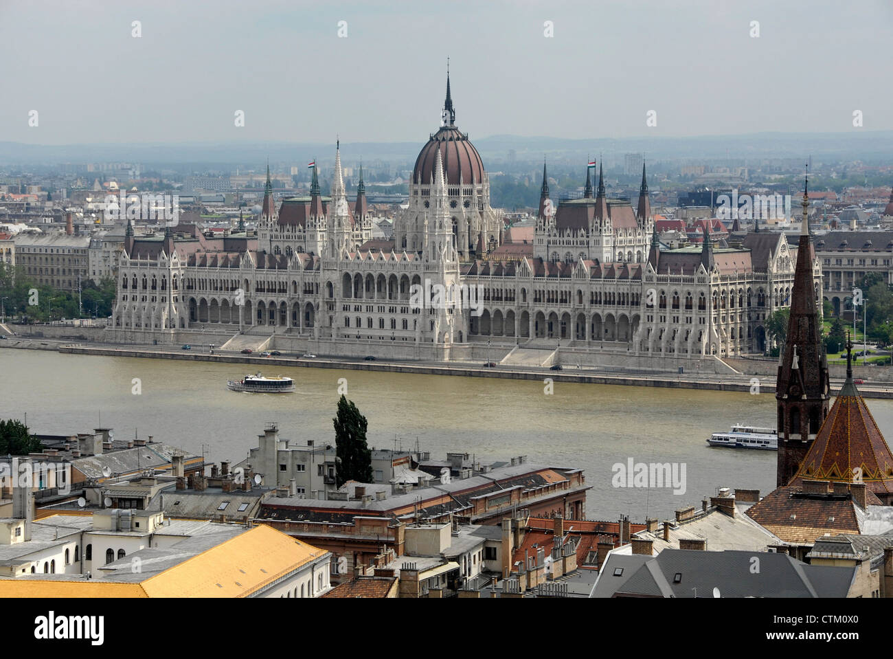 Le bâtiment du parlement hongrois à Budapest, Hongrie Banque D'Images