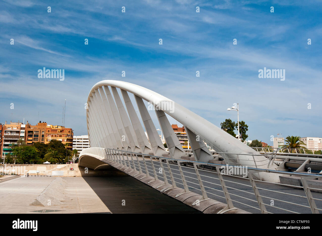 Pont d'exposition par l'architecte Santiago Calatrava, Valencia, Espagne Banque D'Images
