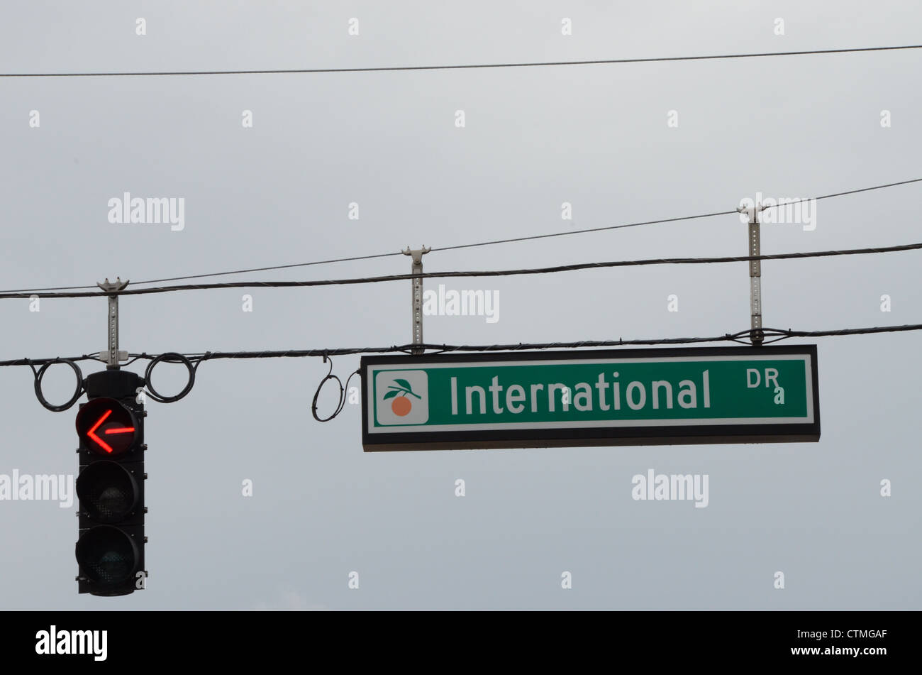 International Drive Street Sign de feux de circulation, Orlando Florida USA Banque D'Images