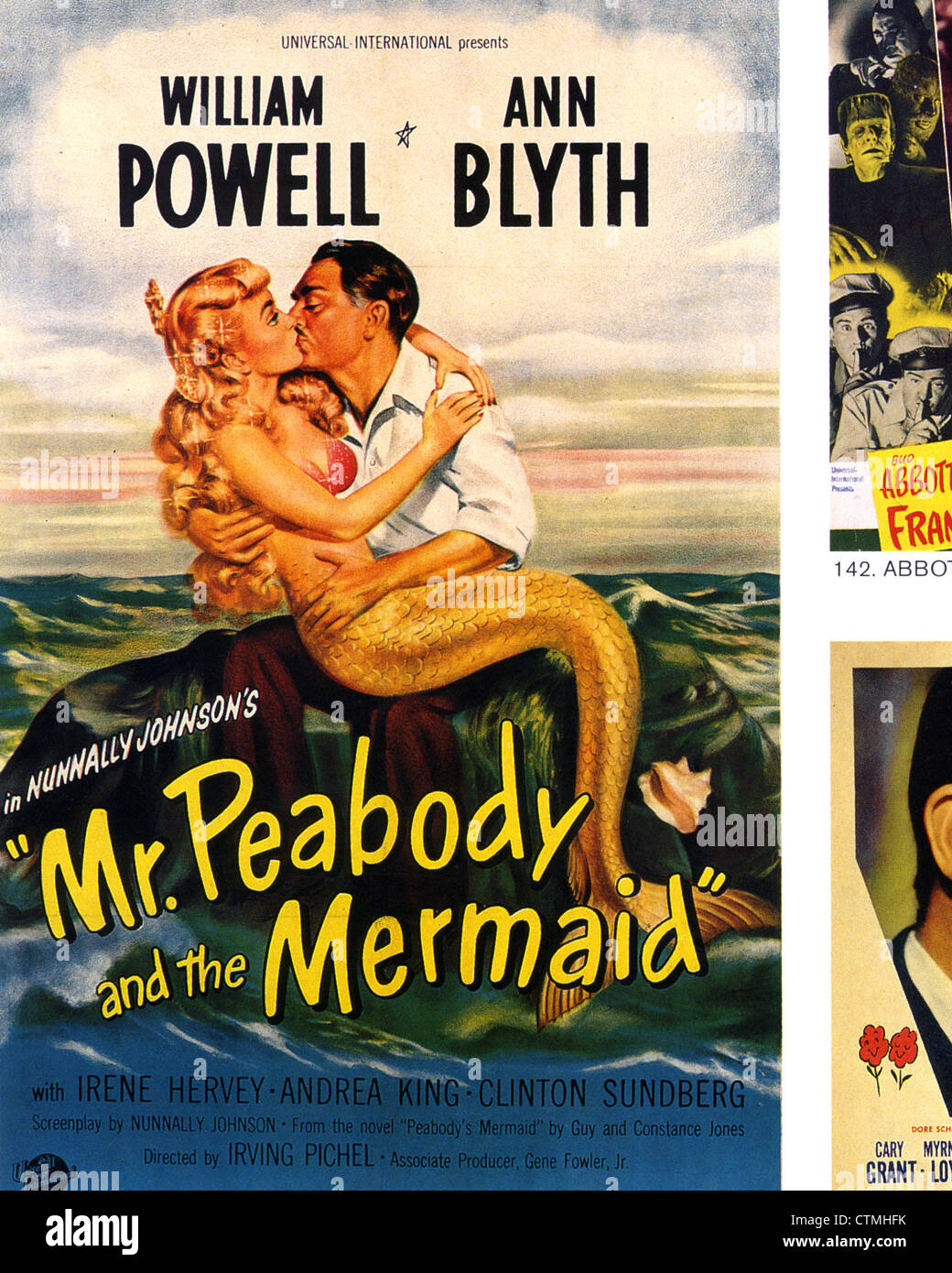 M. PEABODY ET LA SIRÈNE Affiche pour 1949 Universal International film avec William Powell et Ann Blyth Banque D'Images