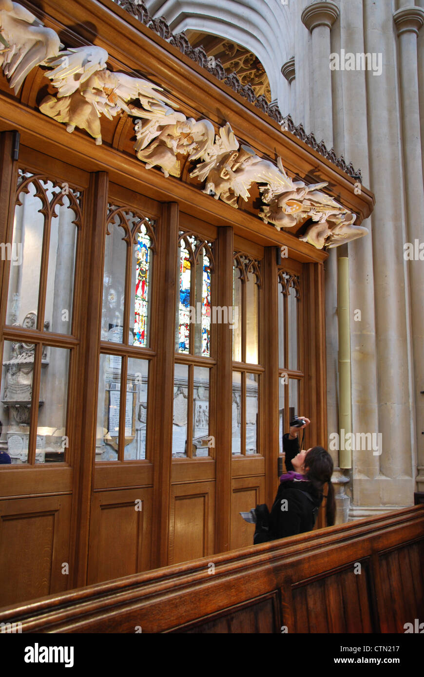 À l'intérieur de l'abbaye de Bath, Royaume-Uni Banque D'Images