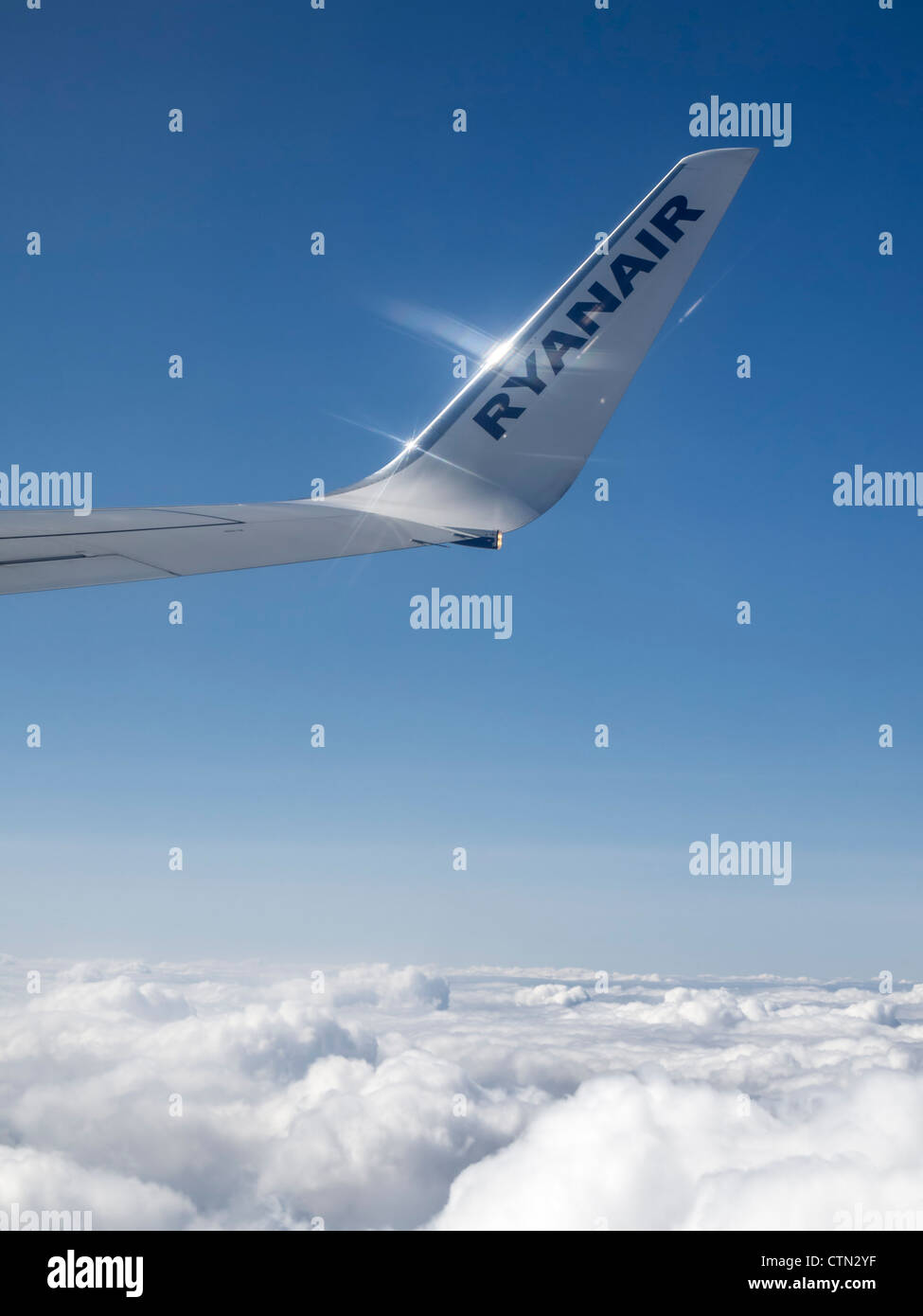 Aile d'avion de Ryanair Banque D'Images