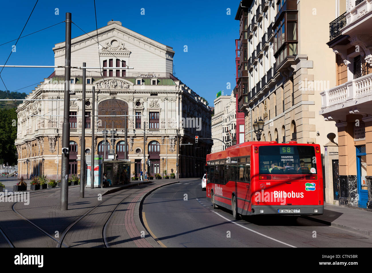 En bus, Bilbao Bizkaia, Pays Basque, Espagne Banque D'Images