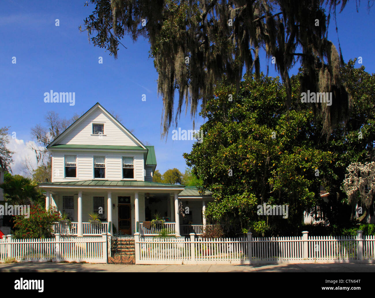 Accueil de Bay Street, le quartier historique, Beaufort, Caroline du Sud, USA Banque D'Images