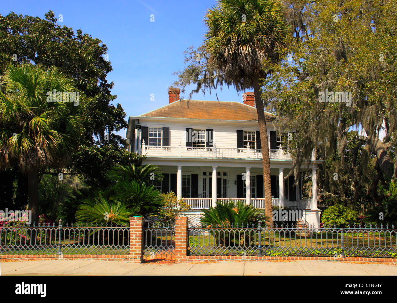 Accueil de Bay Street, le quartier historique, Beaufort, Caroline du Sud, USA Banque D'Images