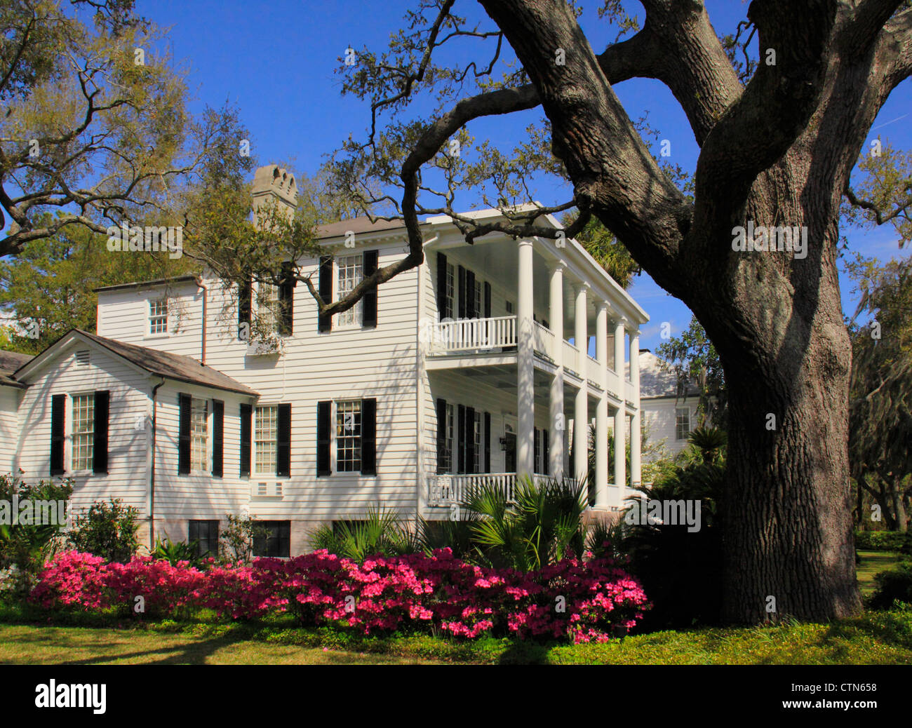 Accueil de Bay Street, le quartier historique, Beaufort, Caroline du Sud, USA Banque D'Images