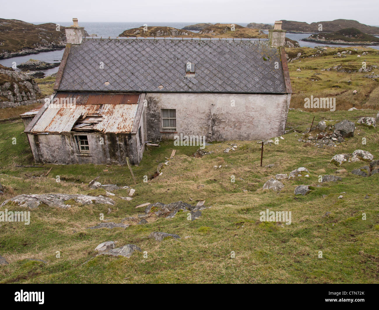 Maison vide, Isle of Harris Banque D'Images