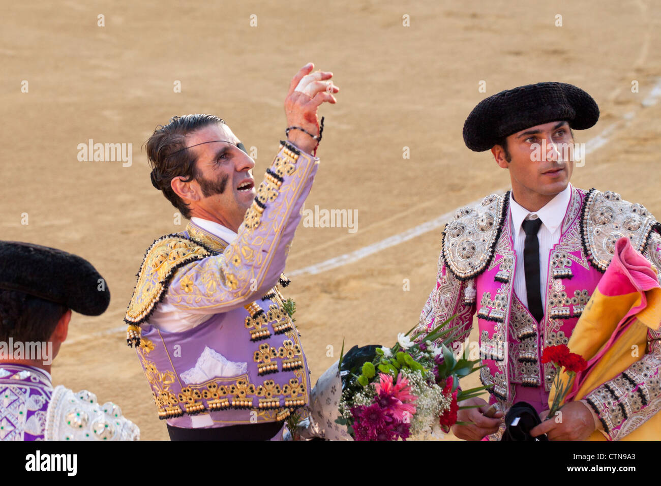 Torero espagnol Juan Jose Padilla. 21 juillet 2012, la Linea de la Concepcion, Espagne. Banque D'Images