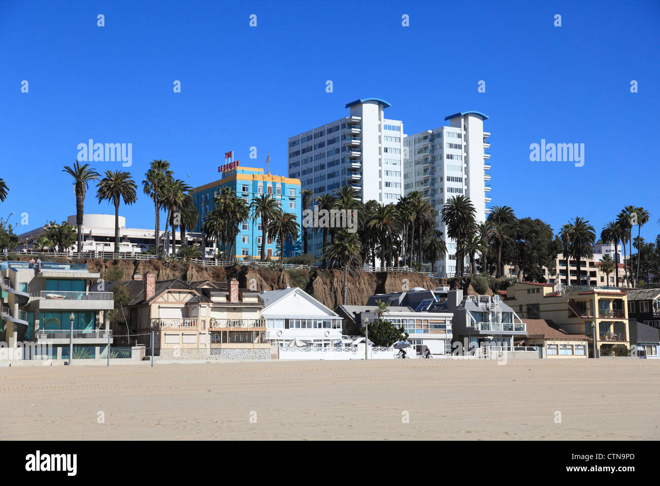 Maisons de Plage, Santa Monica, Los Angeles, Californie, USA Banque D'Images