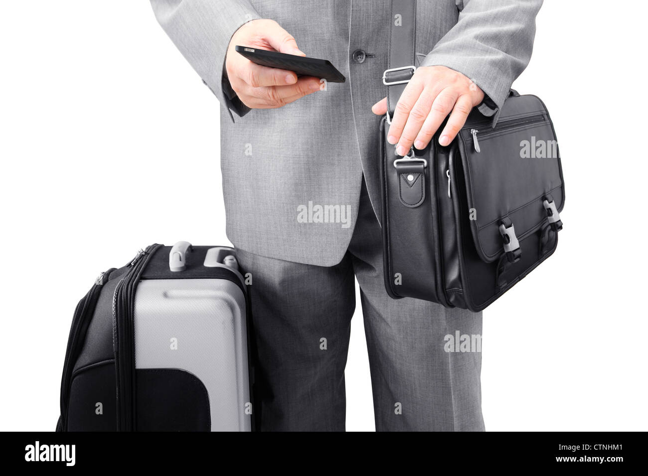 Hommes d'affaires appelant par téléphone Banque D'Images