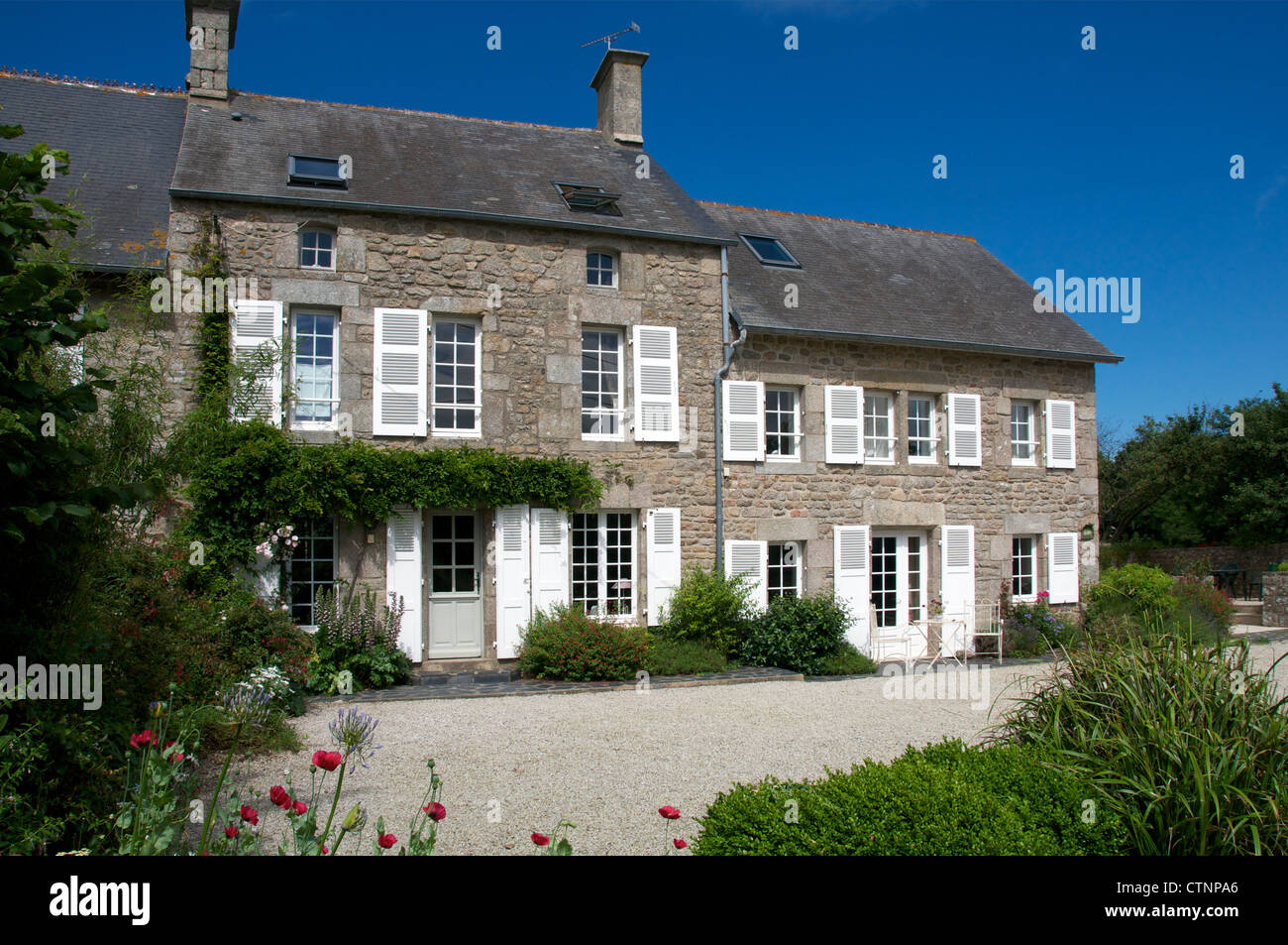 Maison en pierre de la péninsule de Cherbourg Normandie France Banque D'Images