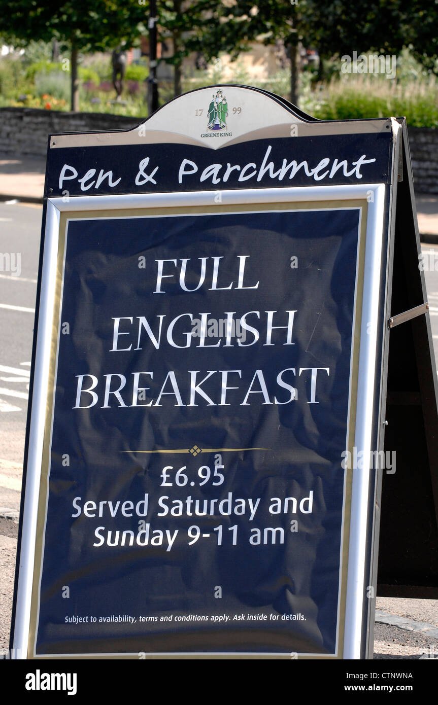 Inscrivez-vous pour le petit déjeuner anglais complet Banque D'Images