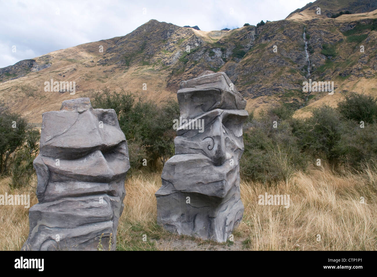 Sculptures Bois voulu près de Wanaka, Nouvelle-Zélande Banque D'Images