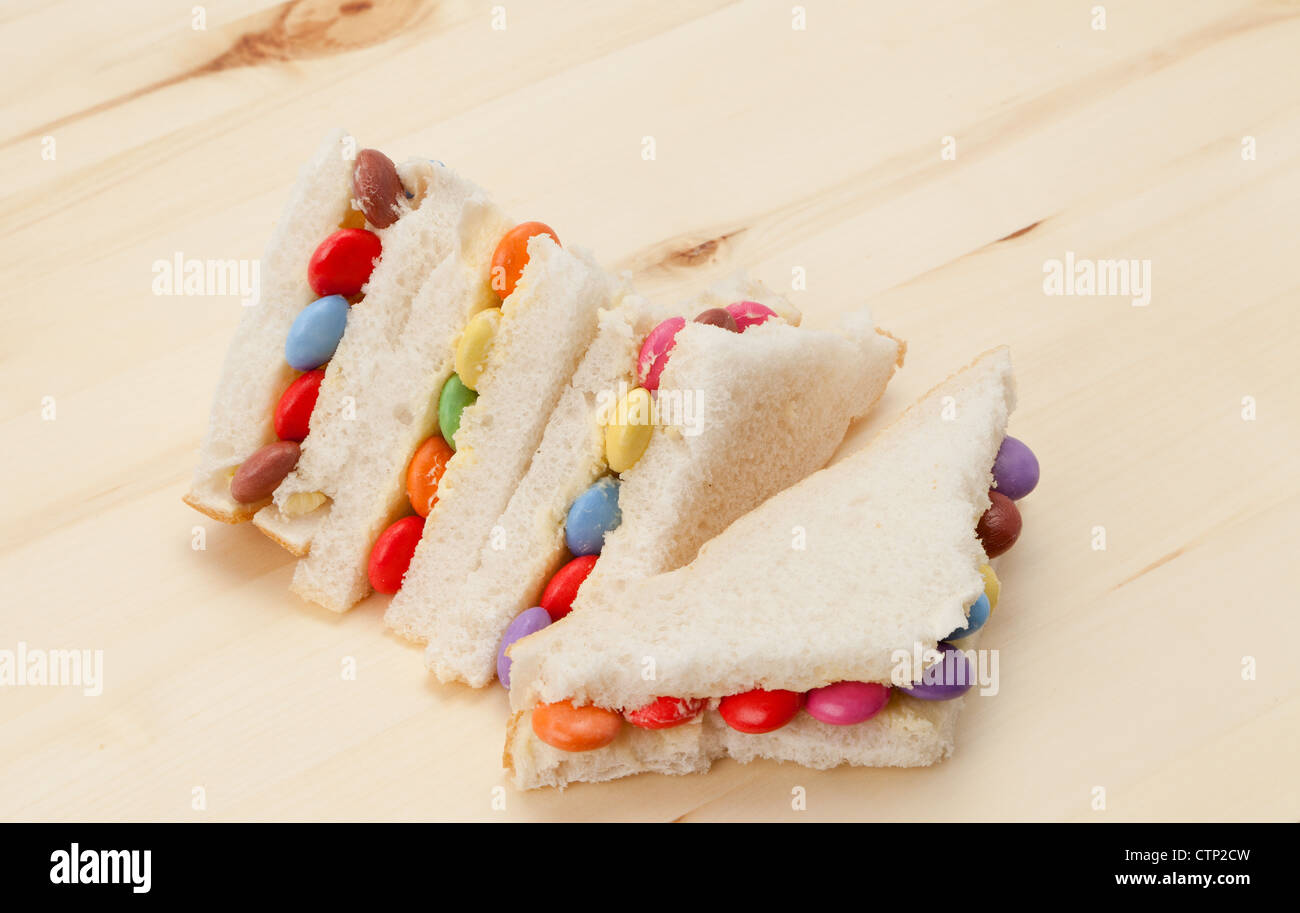 Fun party d'enfants d'une nourriture sandwich au chocolat Banque D'Images