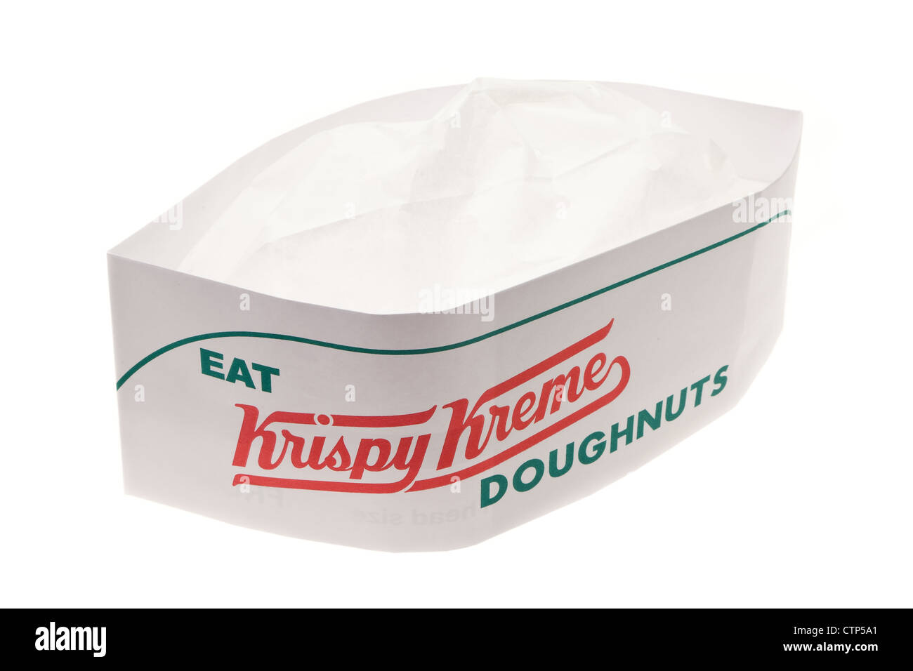 Un nouveau Krispy Kreme chefs hat - studio photo avec un fond blanc Banque D'Images