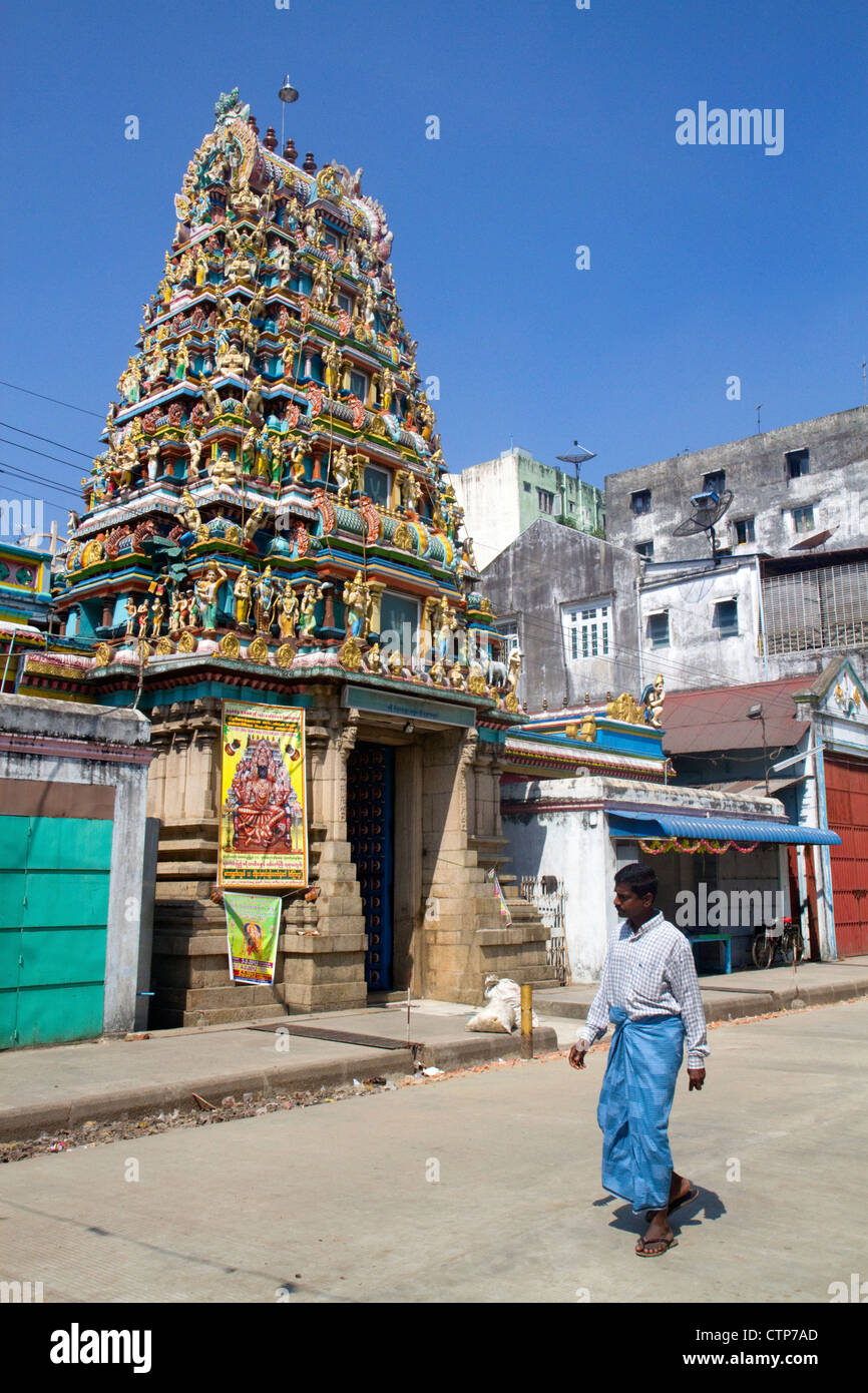 Temple Hindou à Yangon (Rangoon), la Birmanie (Myanmar). Banque D'Images
