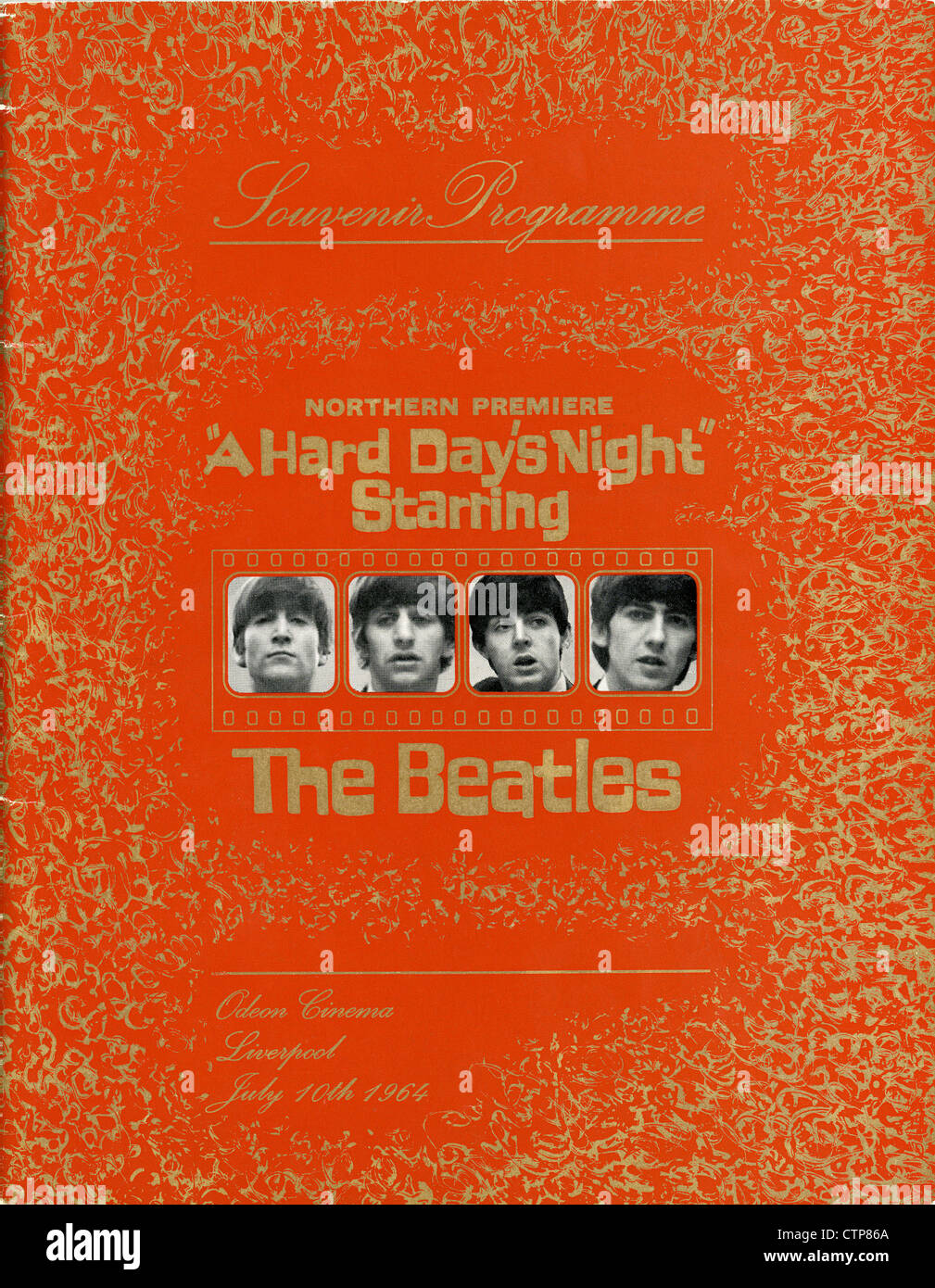 001085 - Les Beatles "une dure journée de nuit' le nord de Premiere Programme Souvenir de l Odeon Liverpool le 10 juillet 1964 Banque D'Images