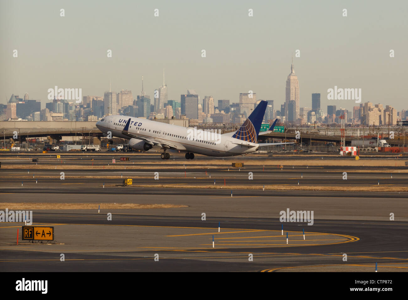 Continental Airlines Boeing à l'aéroport de Newark Banque D'Images