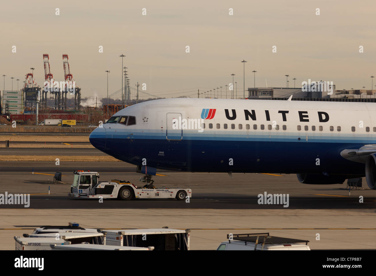 Continental Airlines Boeing à l'aéroport de Newark Banque D'Images