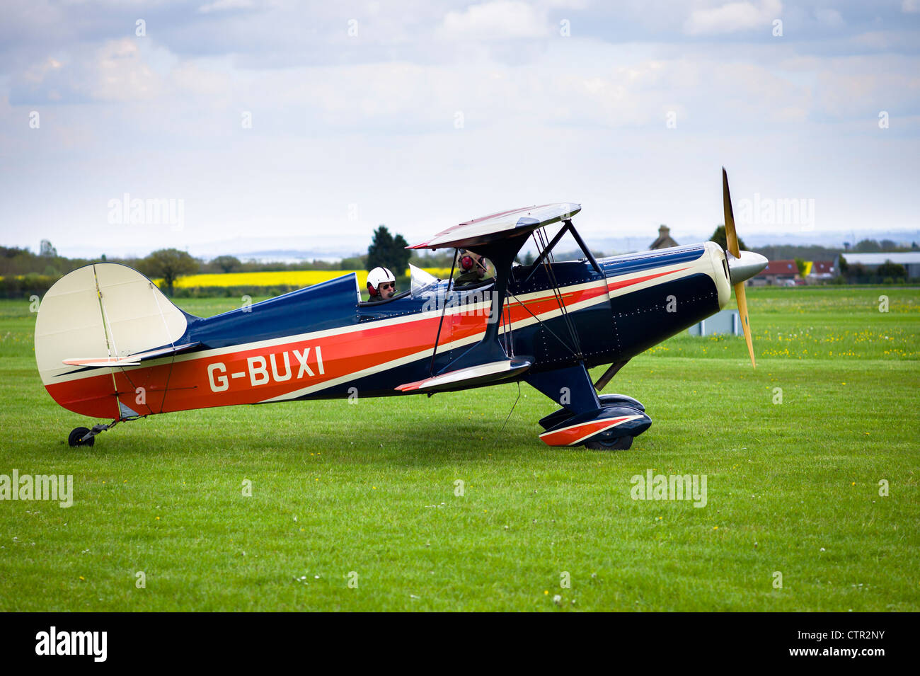 Frankland Skybolt taxiing biplan à décoller Banque D'Images