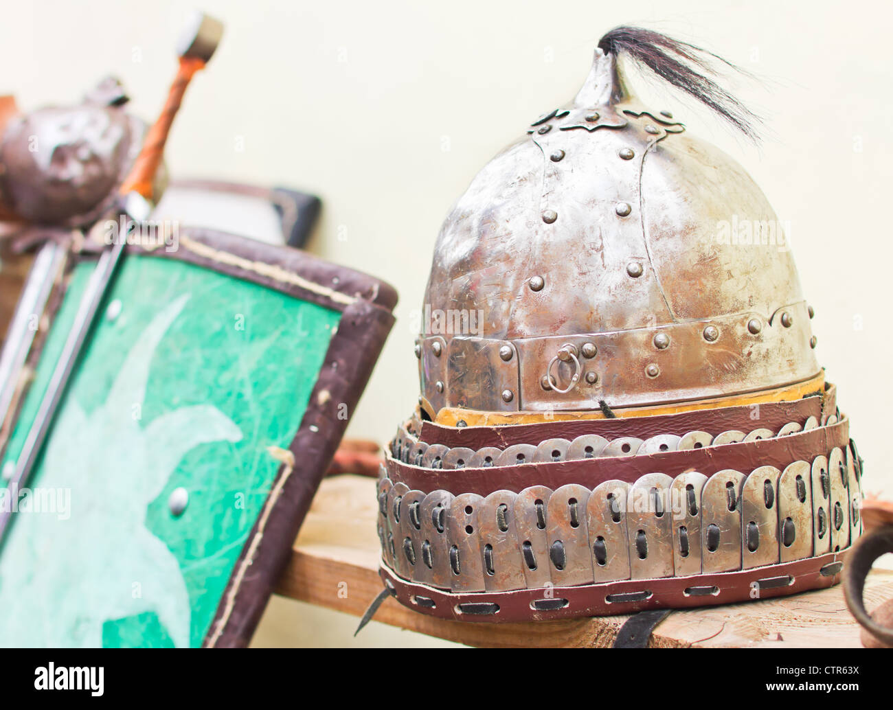 Parties d'une armure de chevalier médiéval Banque D'Images