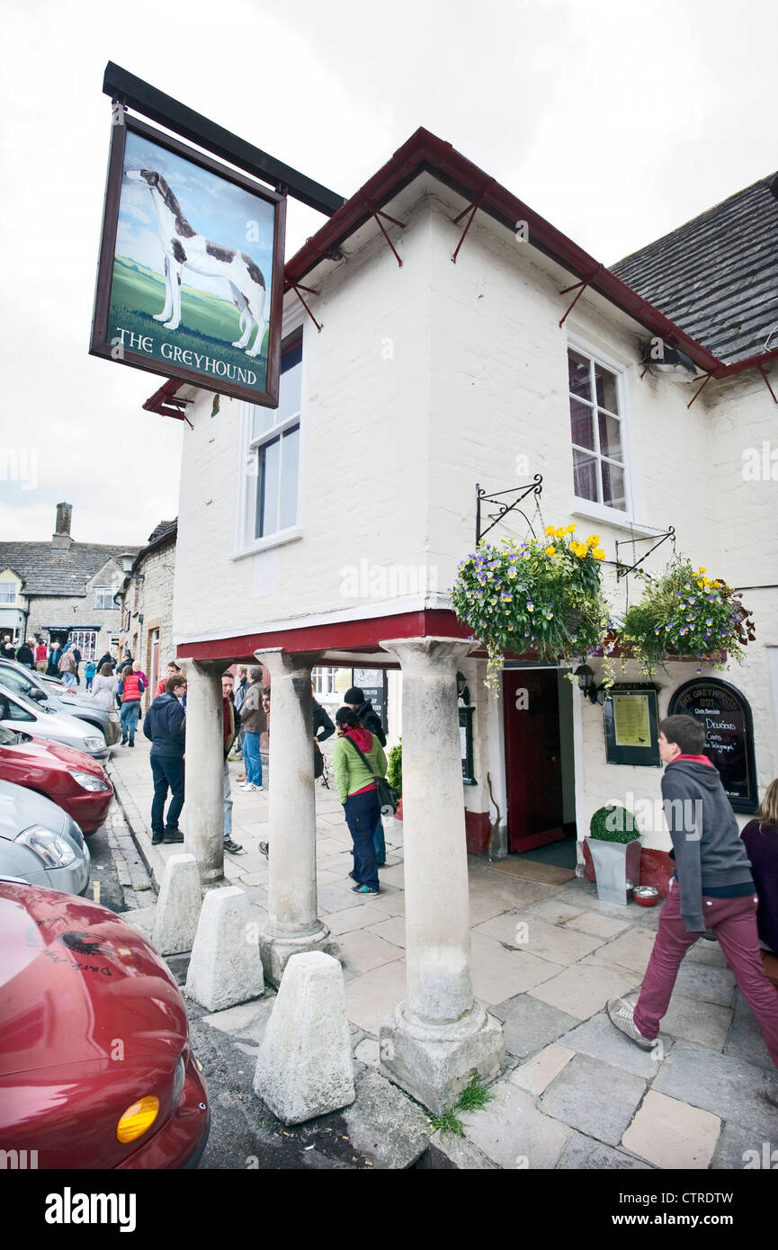 Le Greyhound Inn de Corfe village près de Swanage, Dorset, au sud-ouest, l'Angleterre. UK. Banque D'Images