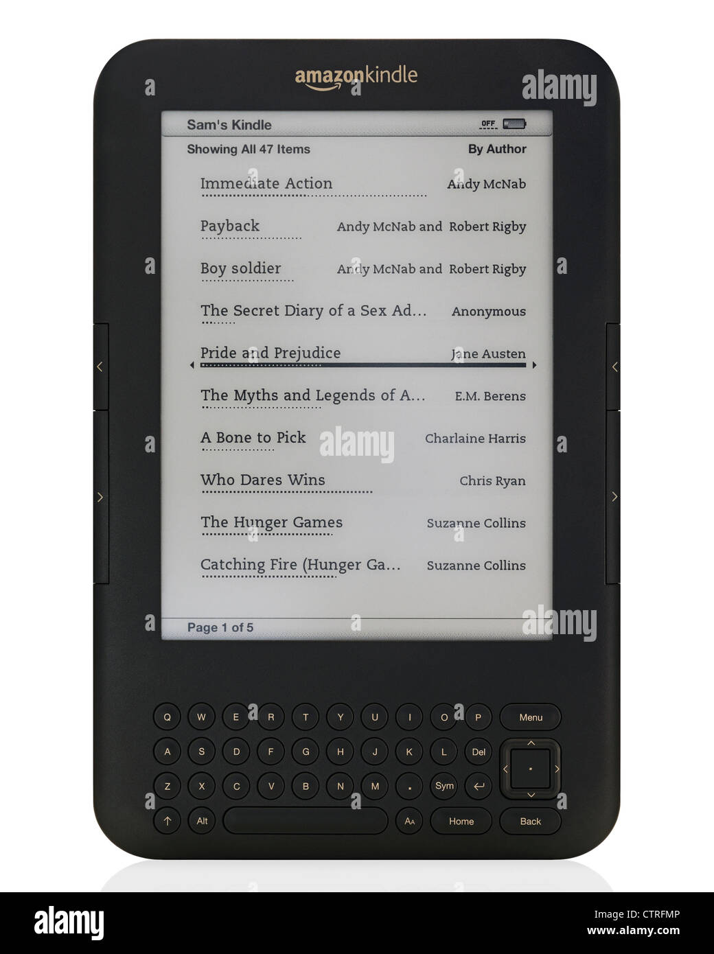 Dispositif de lecture eReader Amazon Kindle Banque D'Images