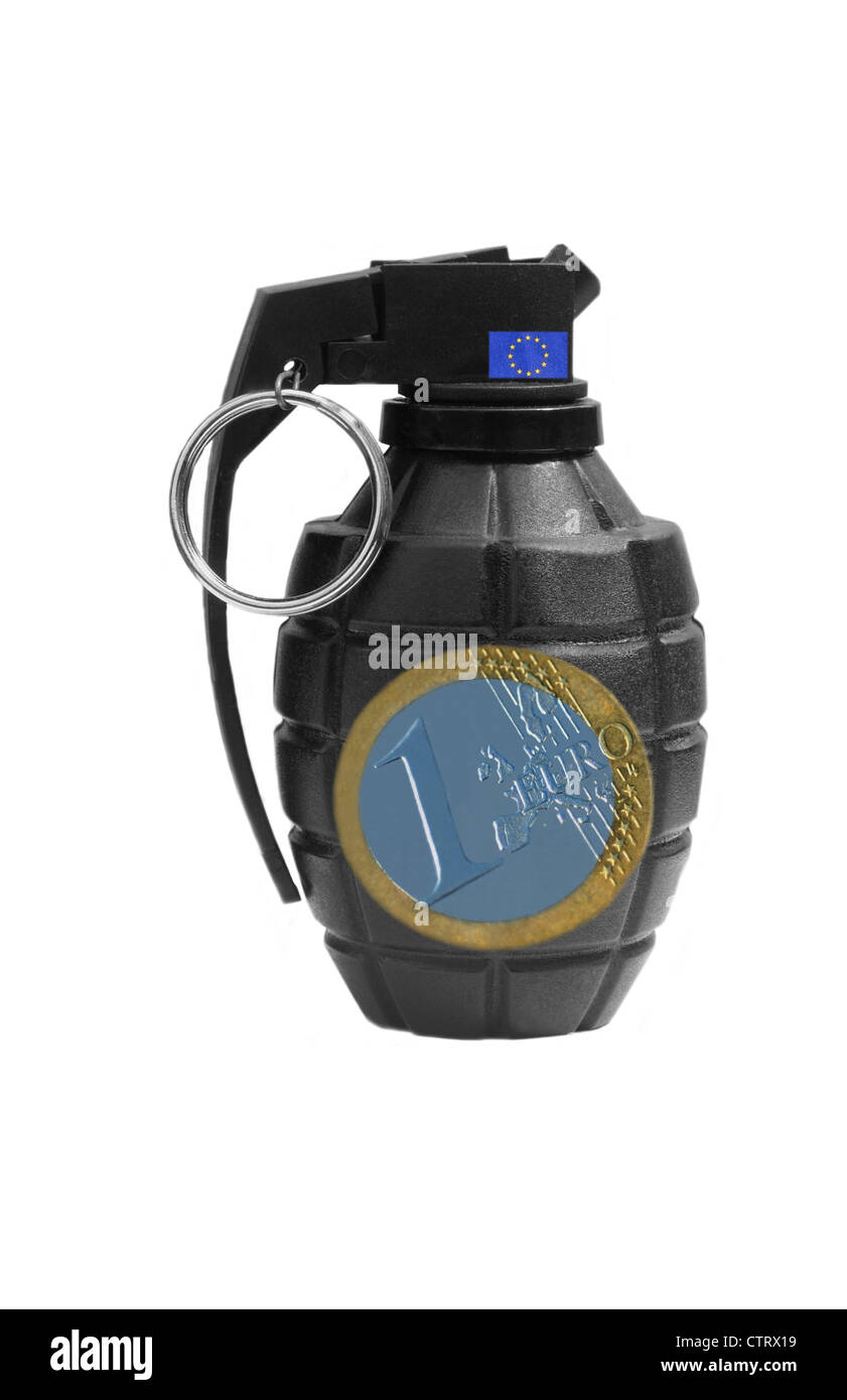 Grenade à main à l'Euro attaché Banque D'Images